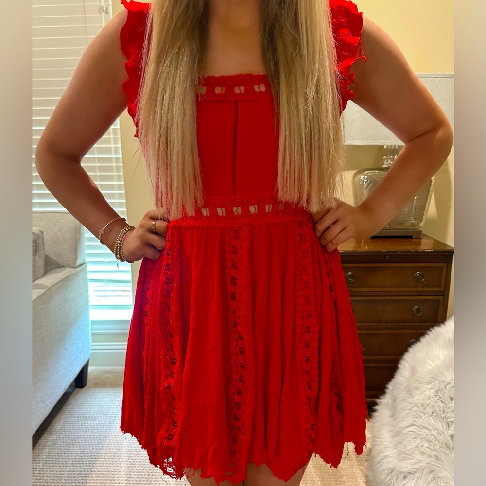 red lace dress
